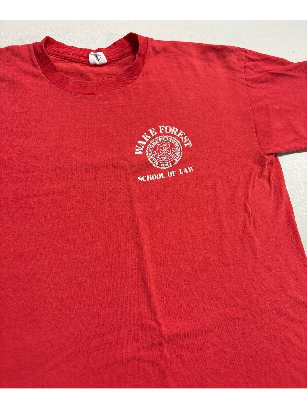 Vintage Wake Forest University School of Law T-Shirt Belton Tough Tee Size XL